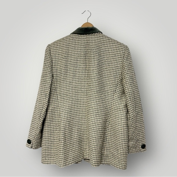 VTG Christian Dior Blazer Houndstooth Wool Mohair Blend Velvet Sz 16 Old Money - Picture 6 of 12